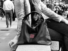 Load image into Gallery viewer, Vogue - Black Vegan Leather Hobo - Bag - Rust & Fray