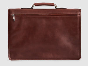 Alfred - Brown Leather Briefcase - Bag - Rust & Fray