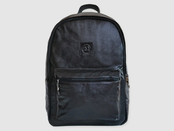 black leather rustic backpack Encore